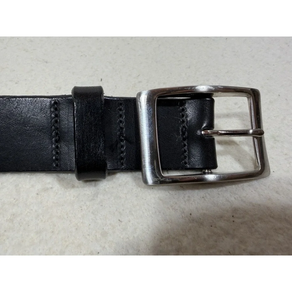 Martin Dingman Men's Black Leather Belt Size 40 USA Made Solid Brass Buckle Vint